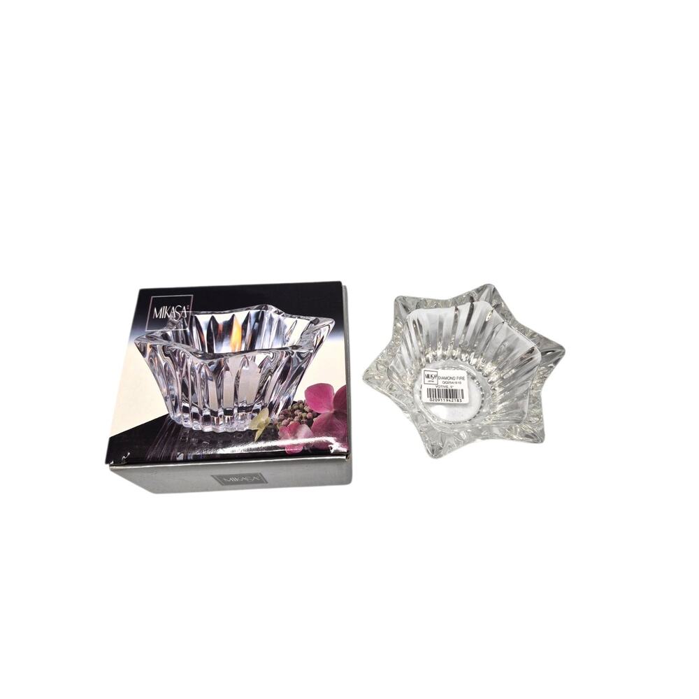 Mikasa Diamond Fire Ribbed Votive Candle Holder, 5" Wide, New In Box...
